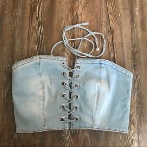 NWOT American Bazi Jean Tube Top - Size Small